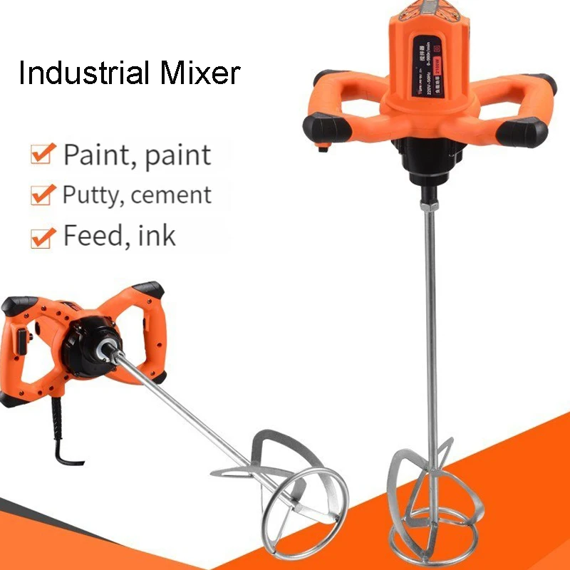 Engrenagem Velocidade Ajustável Industrial Grade Mixer 2100w Handheld Paint Mixer Máquina de Mistura de Revestimento Elétrico Putty 6
