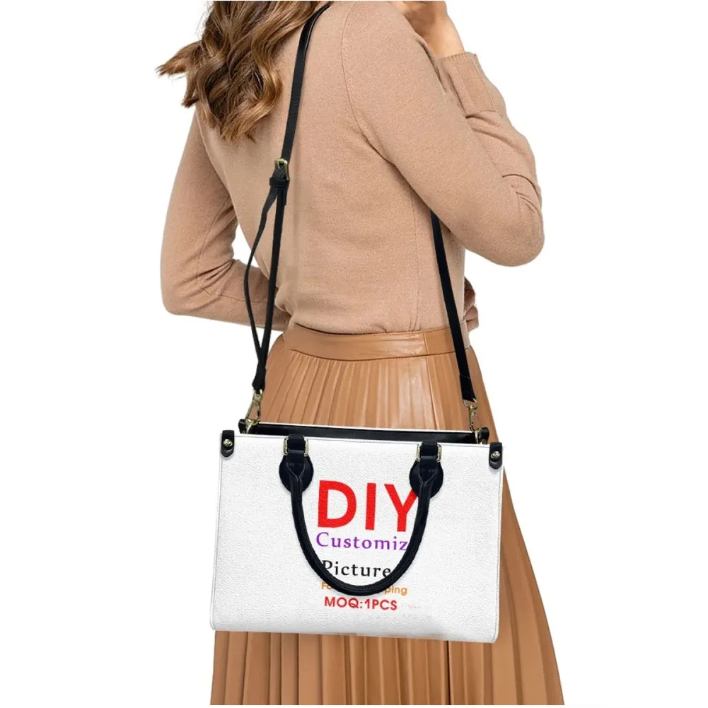 Noisydesigns New Trend Custom logo Women handbag Pu Totes Purse Leather Casual Luxury Design Messenger Bag S M L Size Dropship