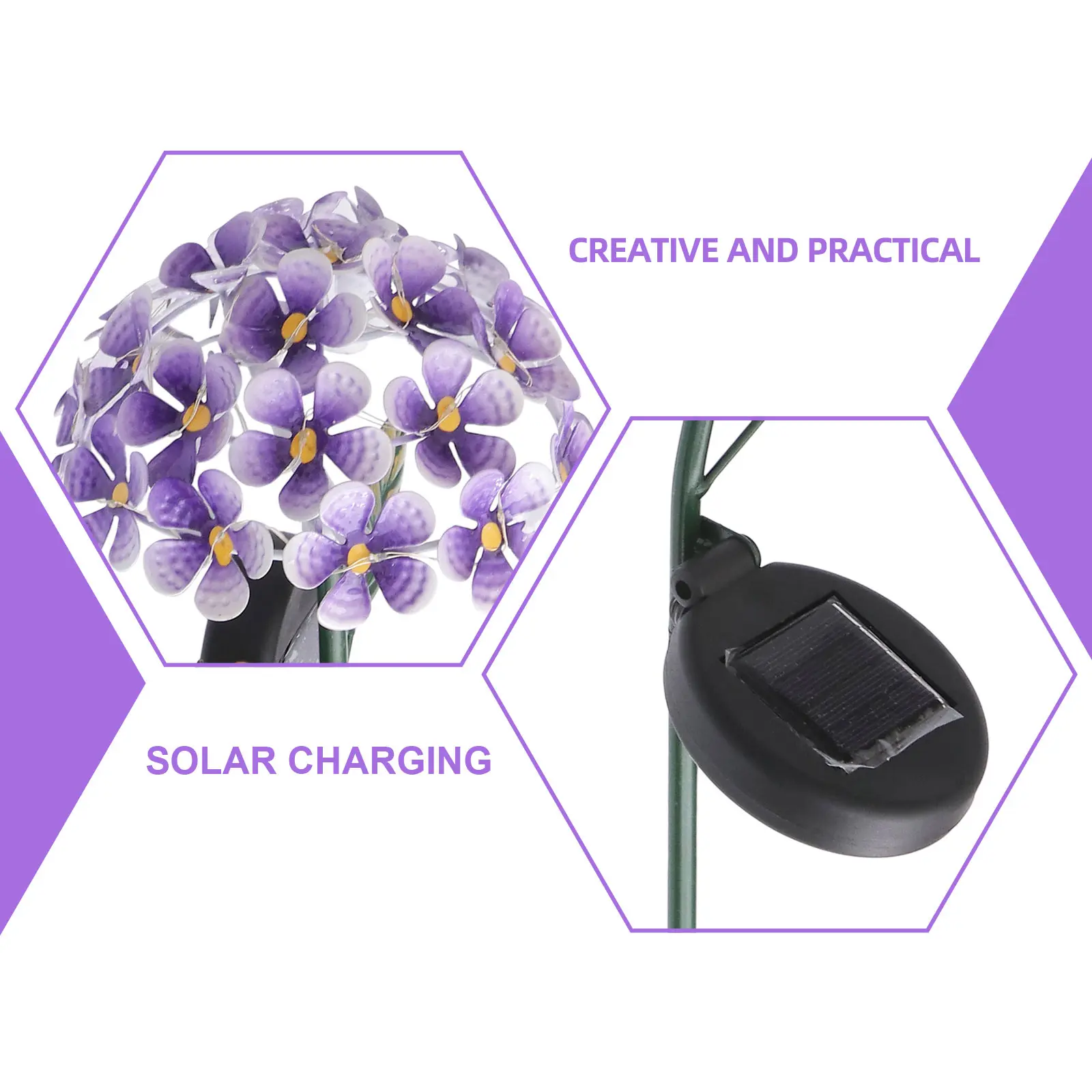 

Solar Hydrangea Lamp Outdoor Garden Lights Wrought Iron Decoration Solar Light Yard Use Save Electricity Durability