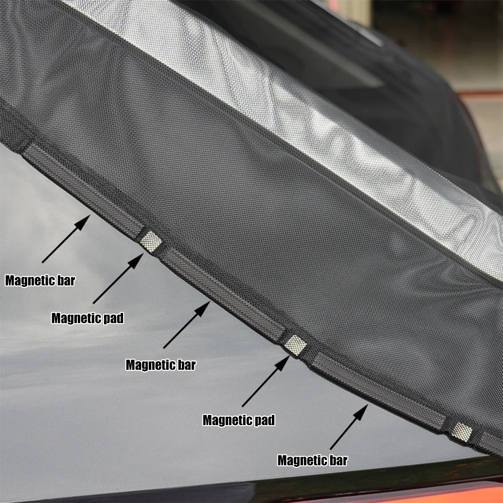 

1pc Car Tailgate Mosquito Net Sunshade Screen Magnetic Mount Anti-Flying Net For SUV MPV Camping Self-Drive Car Accessories
