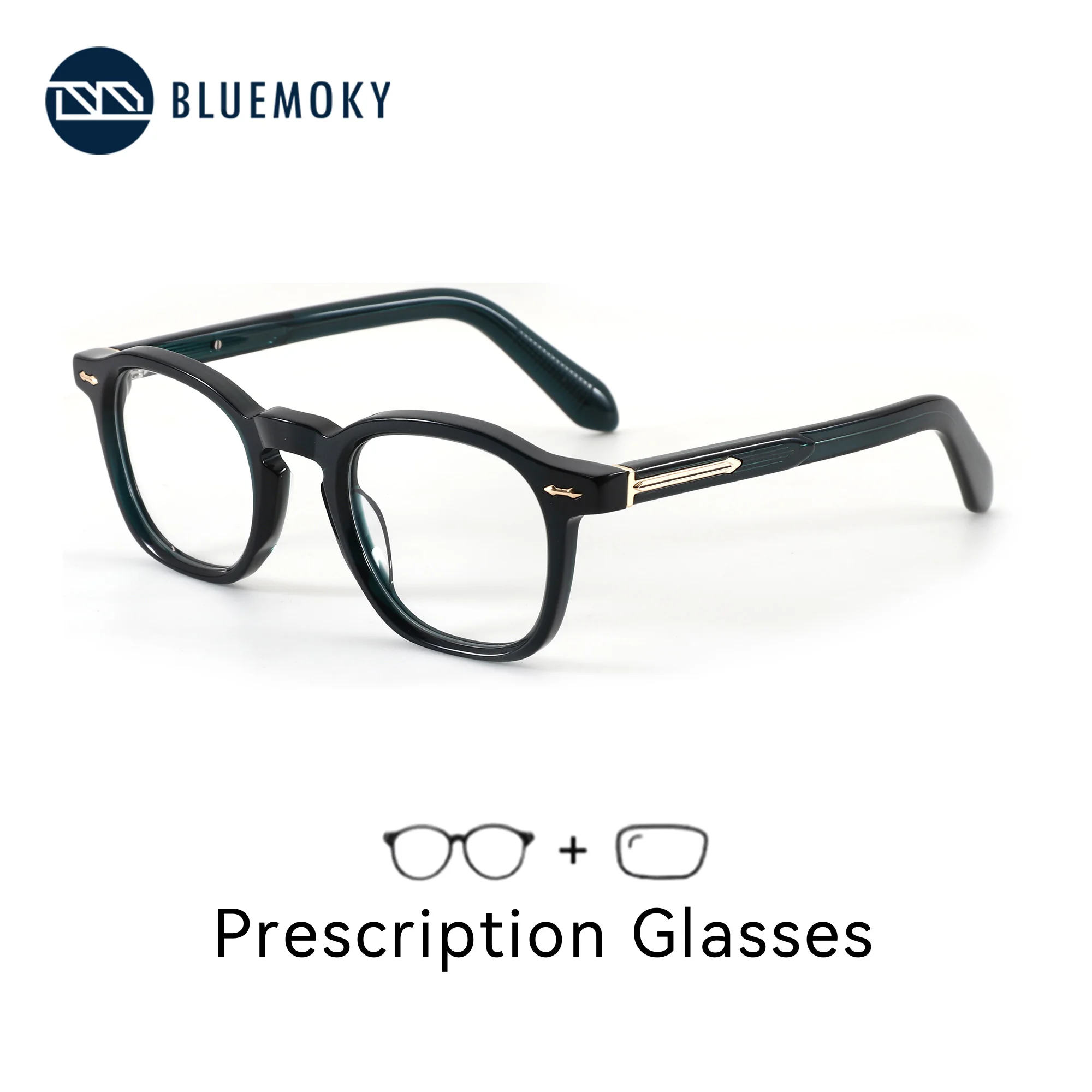 

BLUEMOKY Fashion Square Acetate Prescription Glasses For Men Myopia Eyewear Photochromic Multifocal Optical Lenses with Recipe