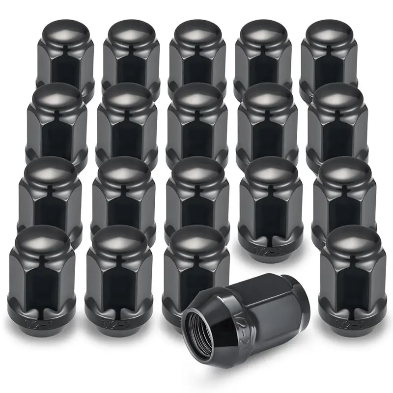 

20-Piece 1/2 Inch-20 Set Closed End Raised Acorn Lug Nuts, Cold Forged Carbon Steel For OEM Wheels A-A99D