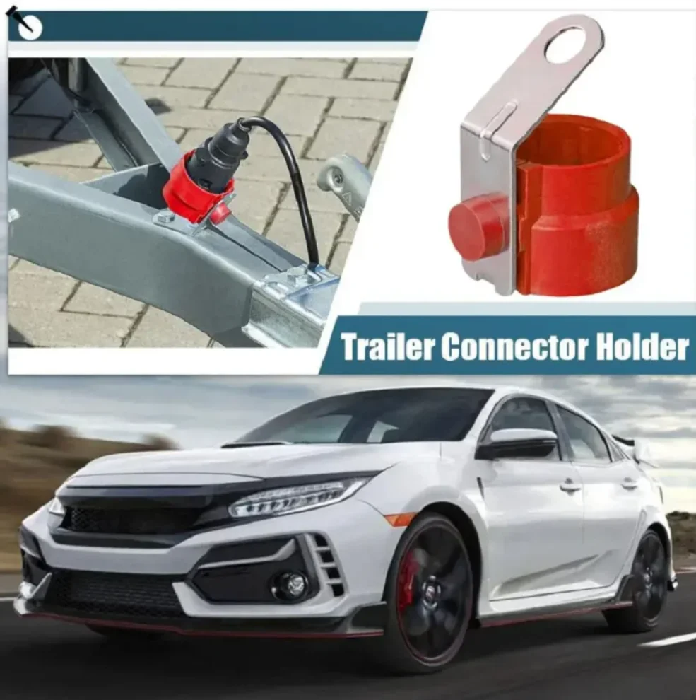 Red Trailer Plug Holder 7 Pin /13 Pin Trailer Connector Trailer Parts Mounting On Trailer Drawbar Parking Cover Accessories