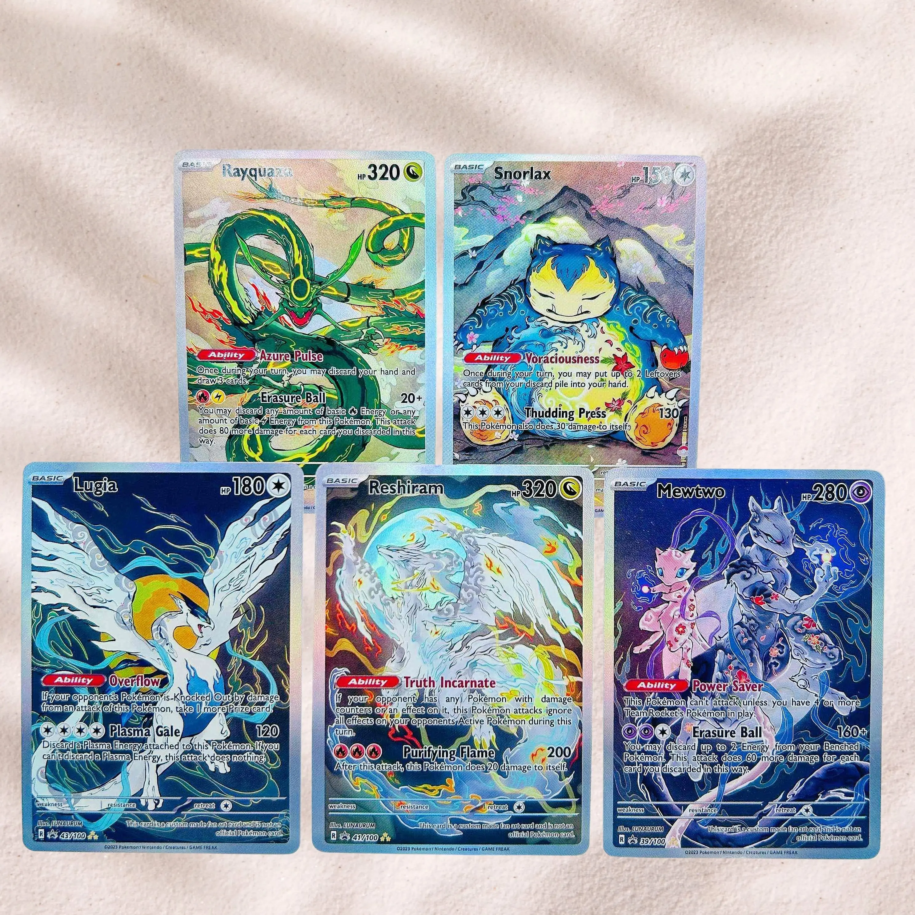 DIY Pokemon Mewtwo & Mew 39/100 Holographic Texture English Version Premium Anime Collection Card Perfect Condition view 6