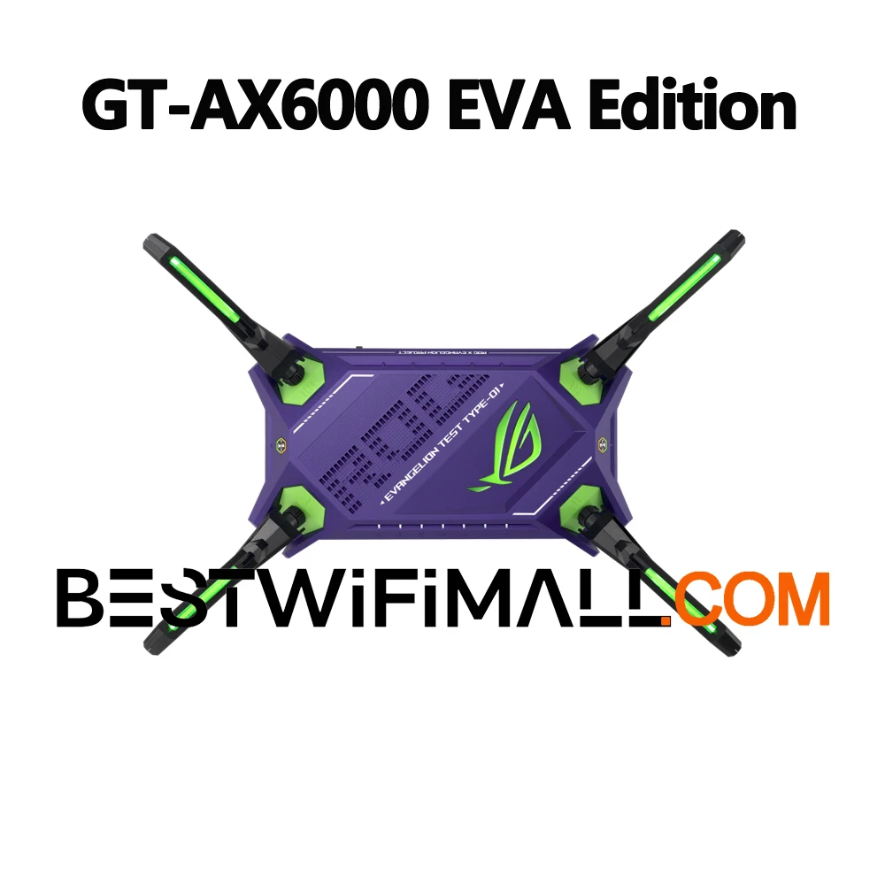 

ASUS GT-AX6000 EVA Edition, ROG Rapture Gaming Wi-Fi 6 Router AiMesh WiFi Router 802.11AX 6000Mbps WAN/LAN Dual 2.5G Ports