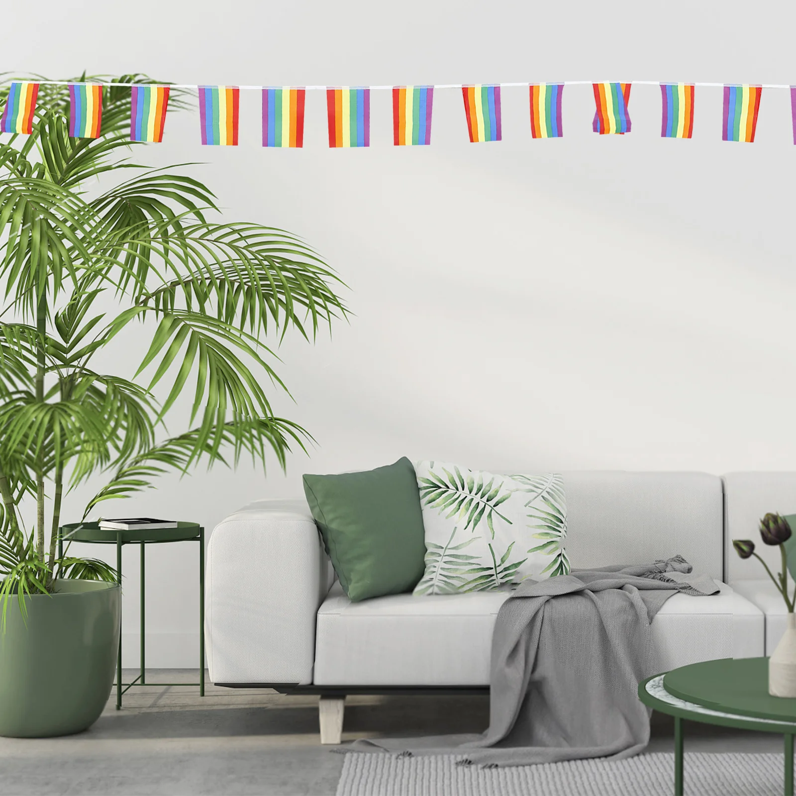 38 قطعة قوس قزح سلسلة العلم الرايات راية جارلاند في الهواء الطلق حقوق الإنسان مثلي الجنس مثليه فخر الحدث ديكور