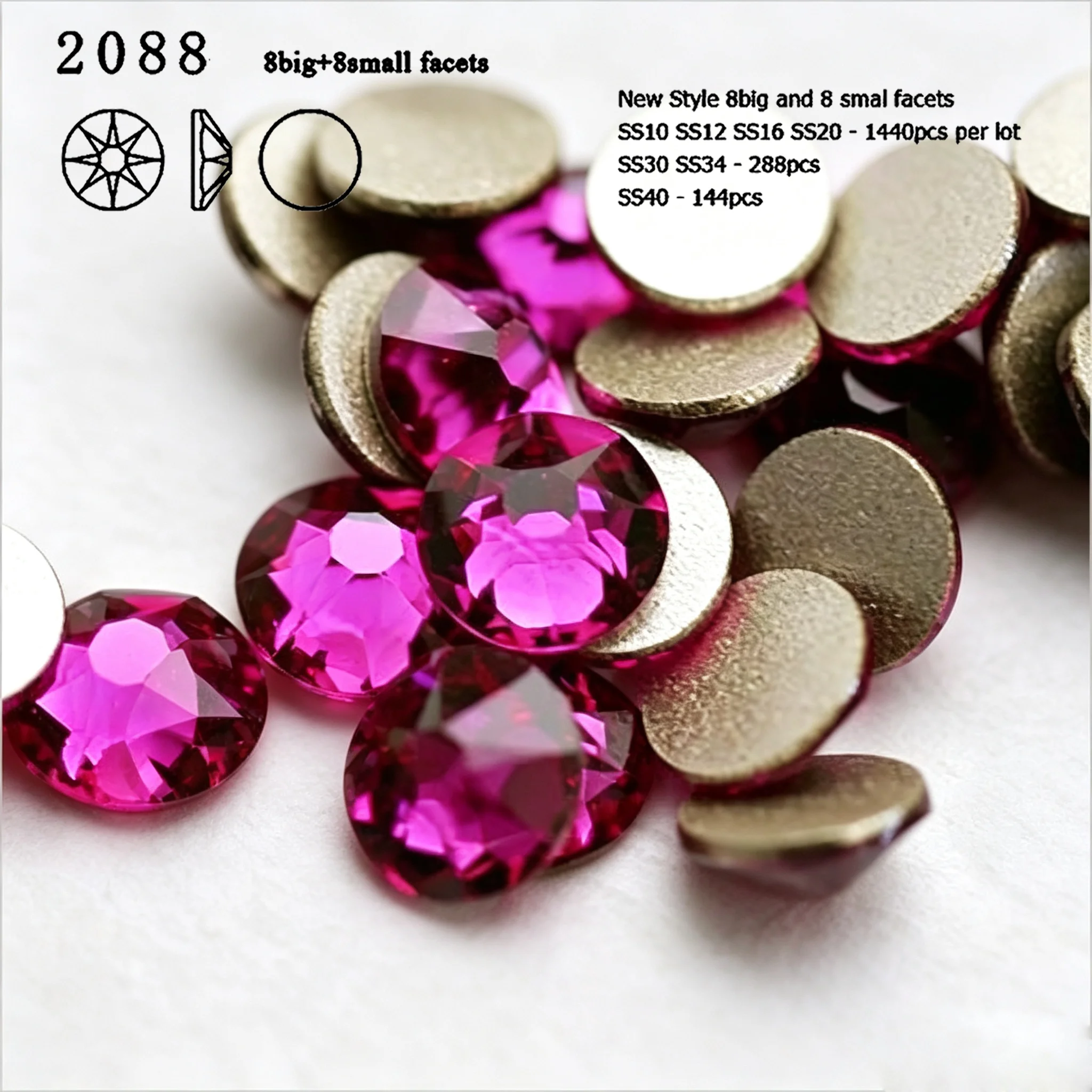 Nail Art Fuchsia - Strass Fucsia SS16-SS30 2088 Cristalli di