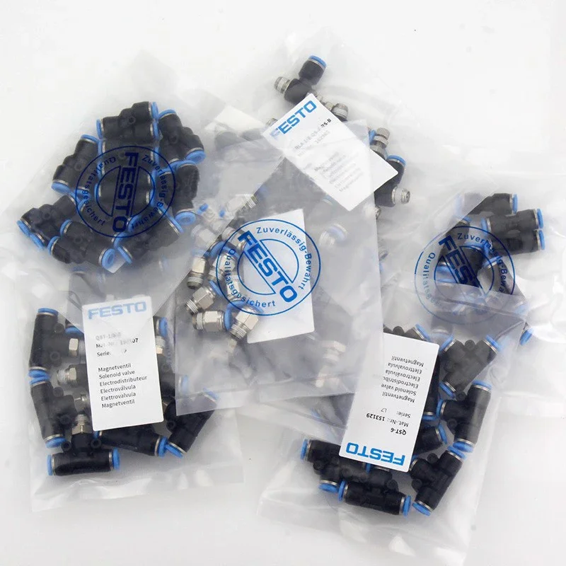 10pcs QST joints FESTO Push in Fittings QST-1/8-1/4-3/8-1/2-4-6-8-10-12 130804 153130