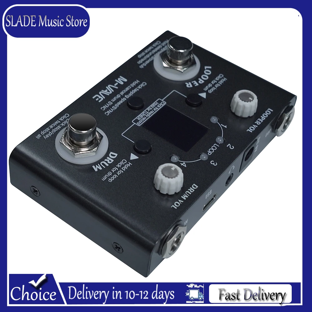 

M-vave Lost Tempo Drum Machines & Looper Pedal - 4-Mode Tuner/Drum, 30 Presets, 11 Mins Recoding Time,for Guitar/Bass Effect