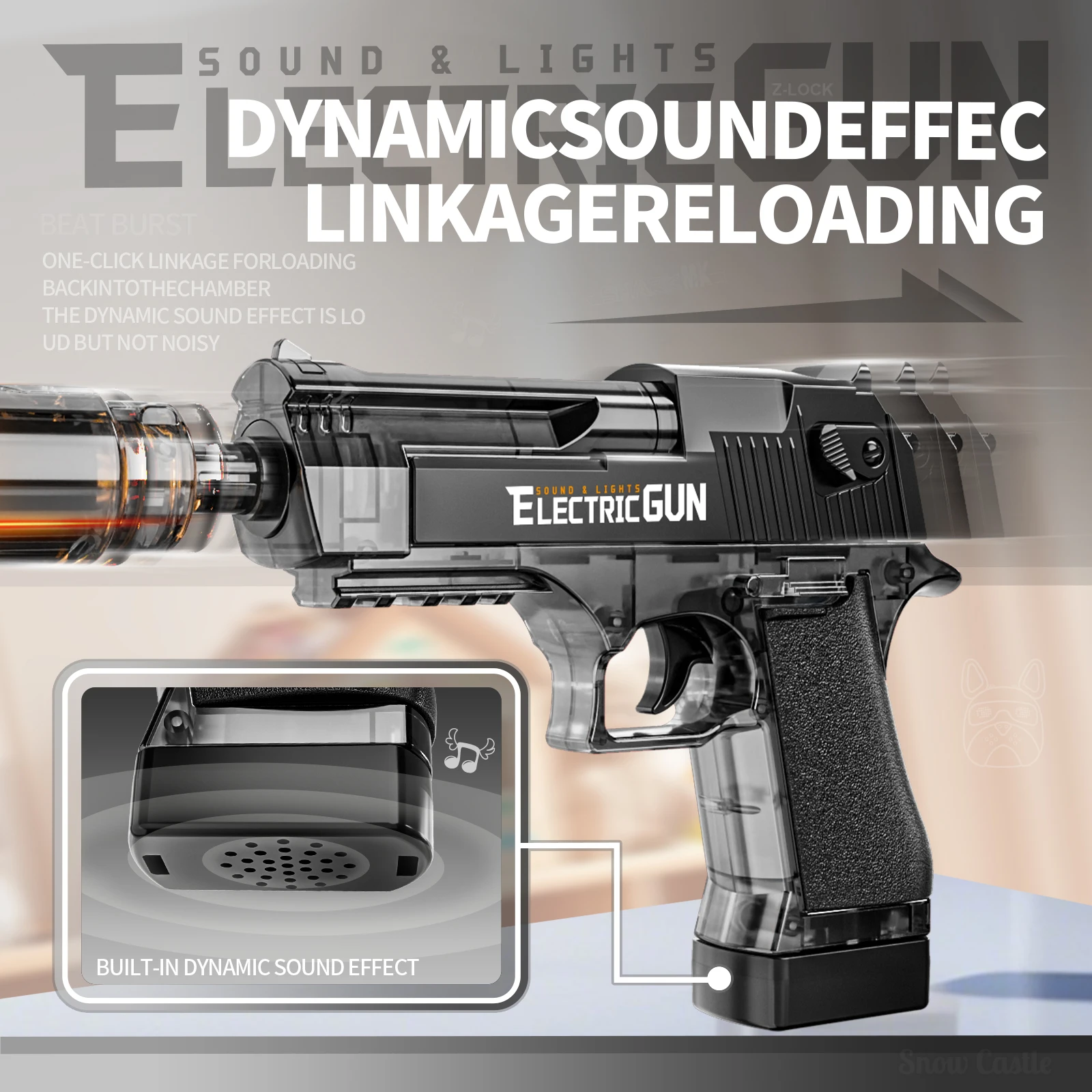 2025年 キッズ向け人気 電動スプレー＆ウォーターガン サウンド＆ライト付き 模擬銃玩具 屋外アクティビティ スプレー振動ガン玩具