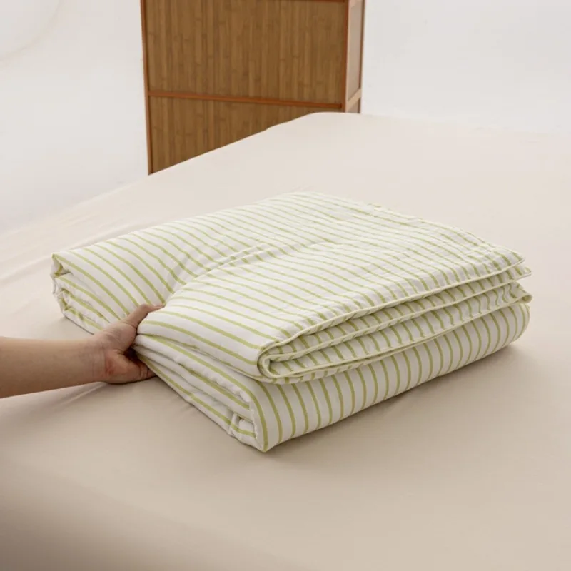 New washable striped solid color soybean summer cool quilt summer air conditioner thin quilt single piece, no pillowcase