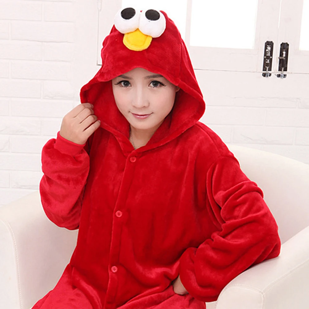 Unisex Adult Cosplay Animal Onesie Cartoon Halloween Costume Christmas One Piece Pajamas Set Flannel Sleepwear for Women Men