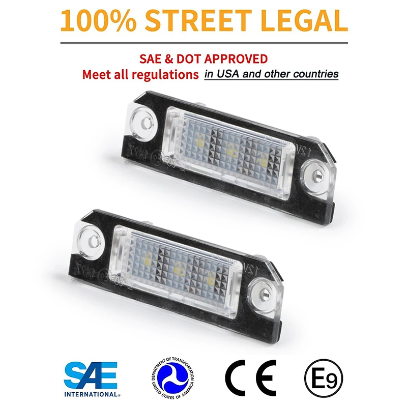 2Pcs Canbus LED License Plate Lights For Volkswagen VW Golf 4 5 Polo 9N Lupo Passat 3C B6 Limousine Car Rear Number Plate Lamps