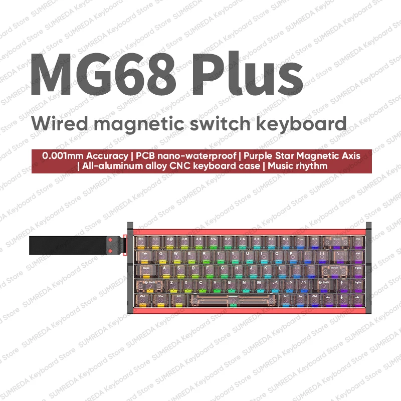 がく IROK MG68 Plus Max 68AEC Wired Mechanical Keyboard Magnetic Switch