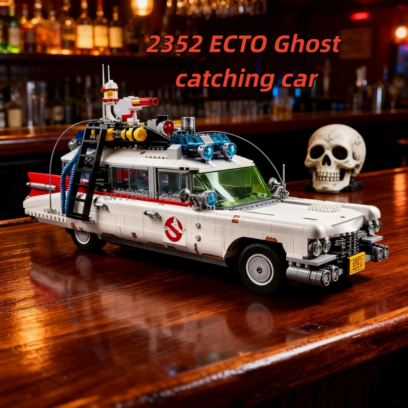 ECTO-1 SPECTER SPEC: نموذج سيارة مسكون متوهجة مكون من 235 قطعة |   متوافق تمامًا مع 10274 |   بناء Ultimate Ghostbusters