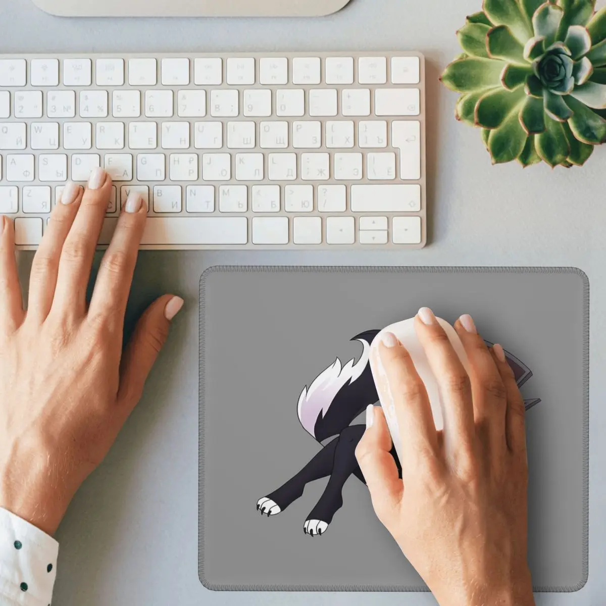 لوحة ماوس Helluva Boss Loona لوحة مفاتيح الكمبيوتر ماوس حصيرة ألعاب الكمبيوتر المحمول حصيرة مكتبية ملحقات المكتب مفارش الطاولة