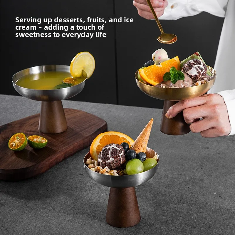 

YFY ice cream cup stainless steel goblet ice cream cup pudding cup salad dessert bowl light luxury creativity