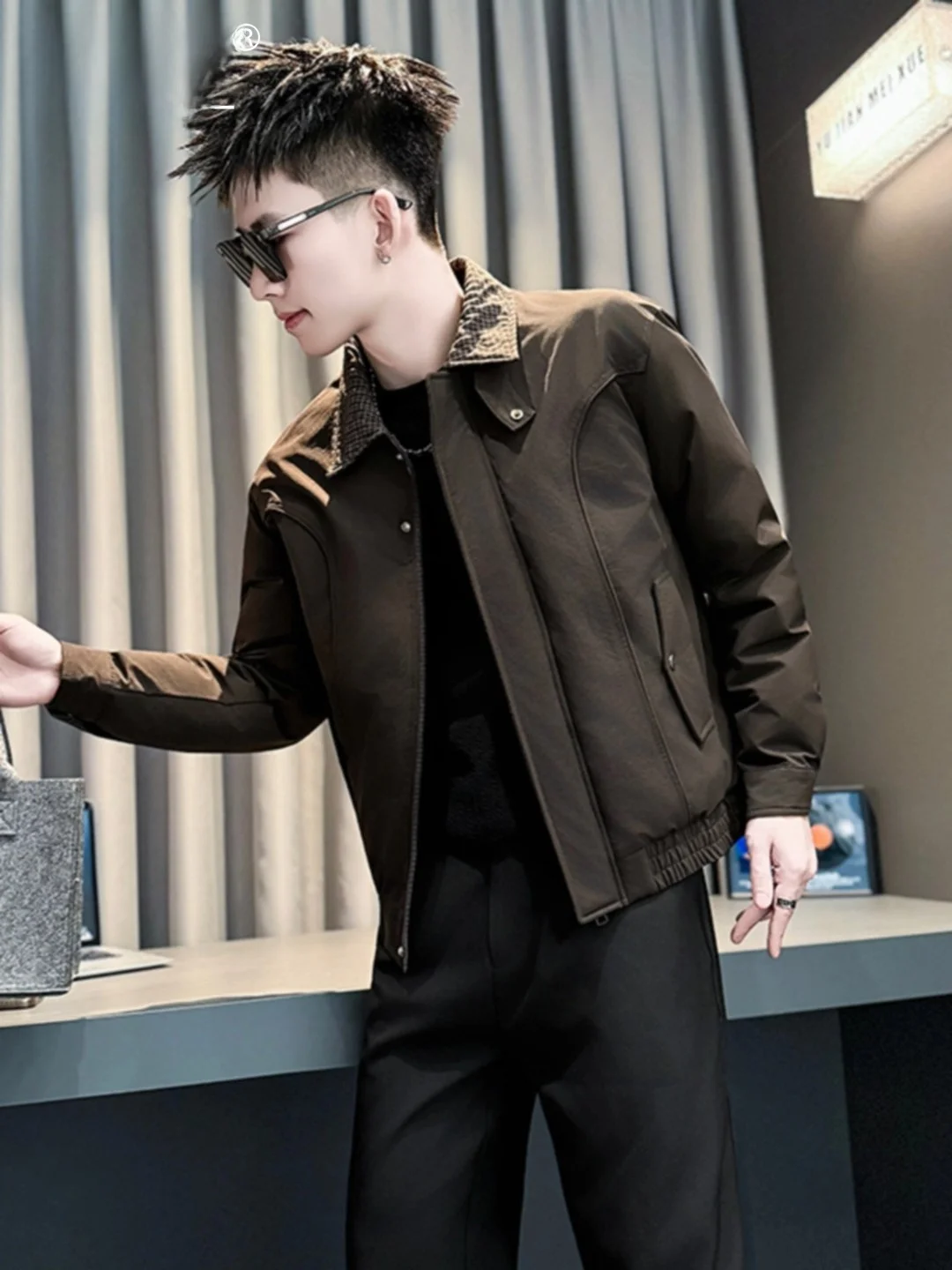 

Мужская зимняя куртка из высококачественного хлопка с утеплением, модным воротником, стандартным кроем, на молнии, в повседневном стиле, гарантированное тепло