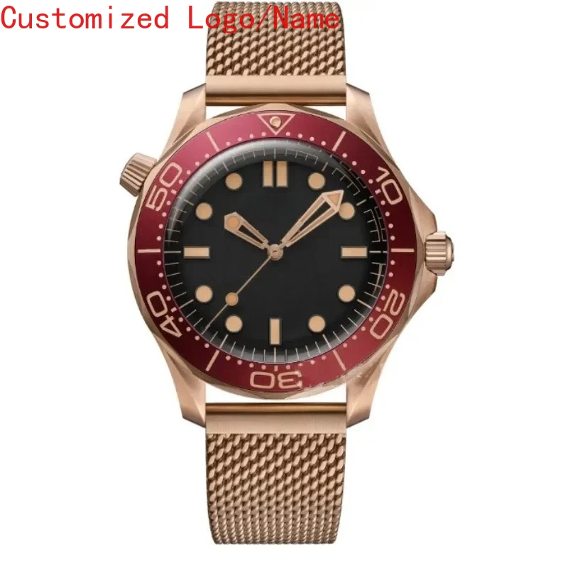 ساعة ميكانيكية أوتوماتيكية للرجال 904L من الفولاذ المقاوم للصدأ باللون الأسود والأزرق والأخضر والسيراميك والذهب الوردي والياقوت الساعات الفاخرة حسب الطلب #6