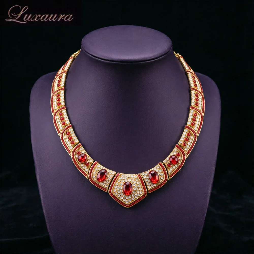 

Vintage jewelry featuring a fashionable and classic golden geometric necklace design paired with a Bohemian style women's