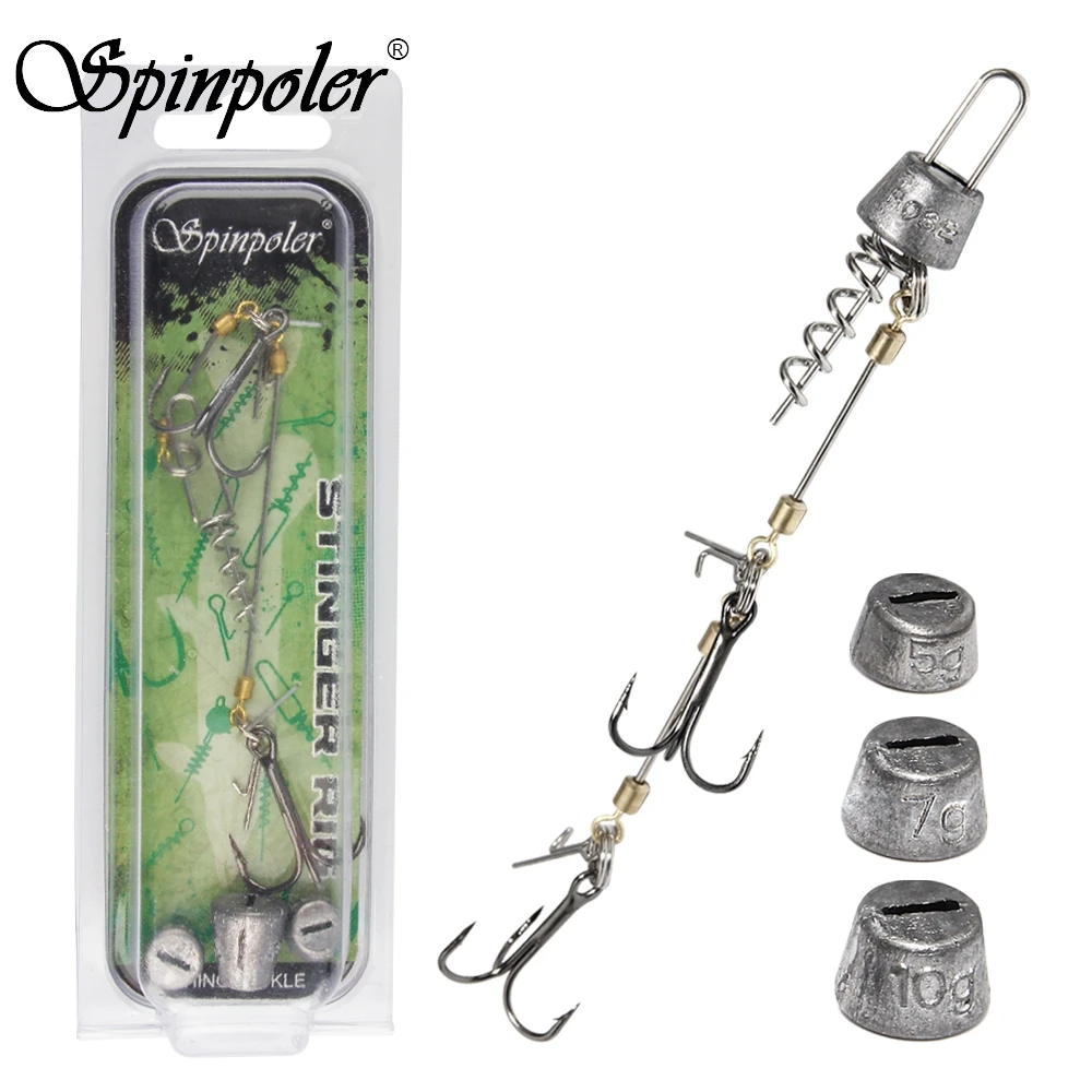 Спинполер Double Pike Stingers Rig Jig 5 г 7 г 10 г 15 г 20 г приманка рыболовный штопор для резиновой наживки щука Zander окунь рыболовные снасти