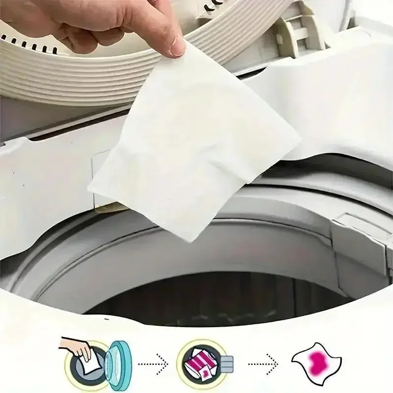 40-100Pcs Color Absorption Paper Colour Catcher Sheet Anti Cloth Dyed Leaves Laundry Color Run Remove Sheet In Washing Machine