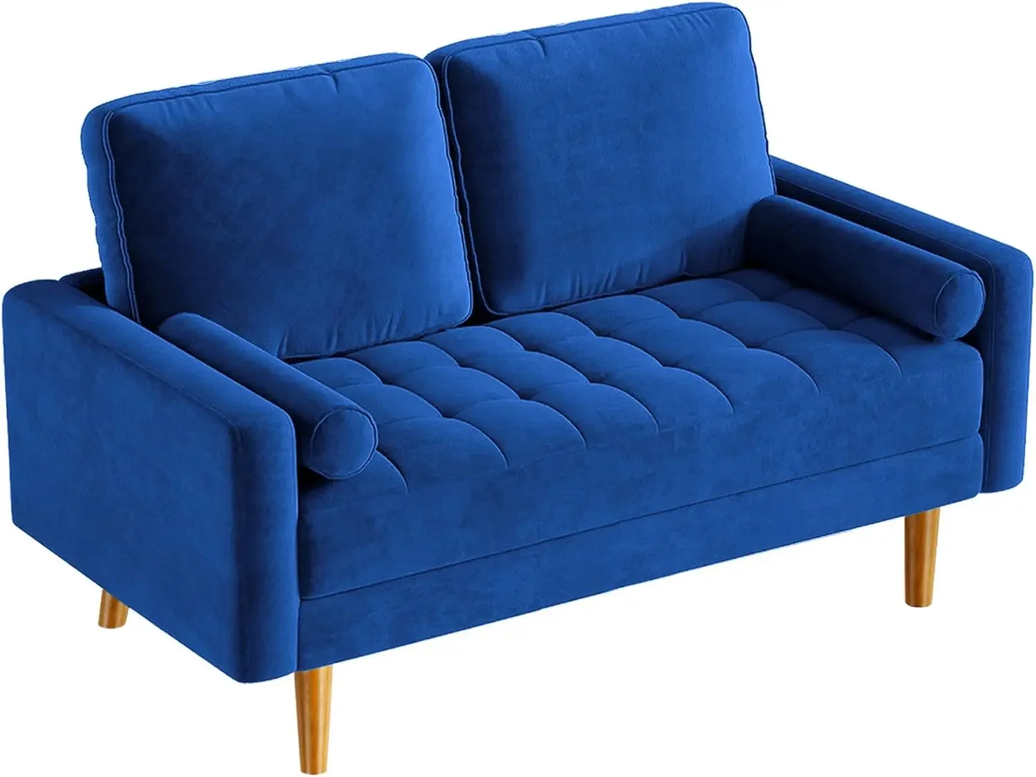 Loveseat Sofa Couch, Velvet Couch for Living Room, Mid Century Modern Sofa with Button Tufted Seat, Small Love Seat Sofa