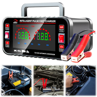 12V/24V Smart Pulse Repair AGM GEL WET Lead Acid Charger Smart Motorcycle Battery Charger LCD Digital Display Large Screen 10/5A