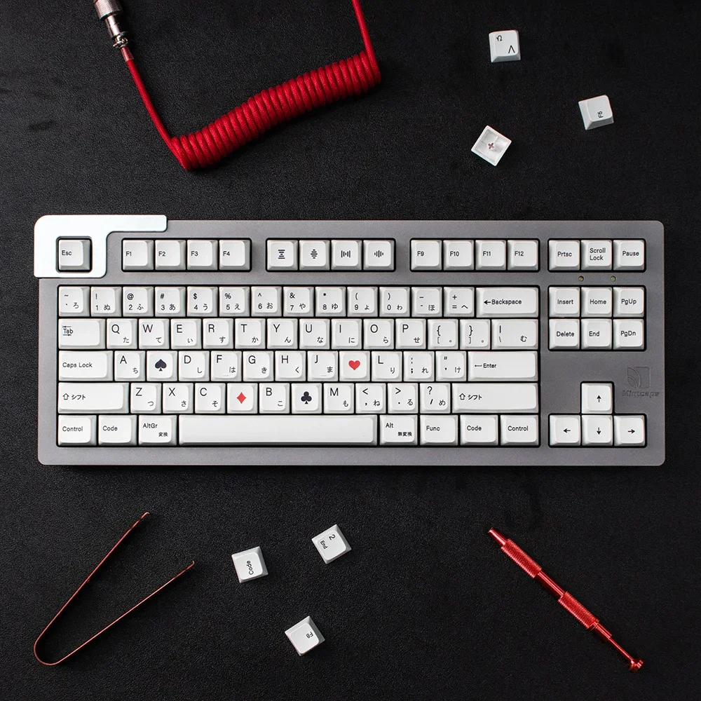 غطاء مفاتيح أبيض PBT التسامي 126 مفتاح للوحة المفاتيح الميكانيكية 64/87/104