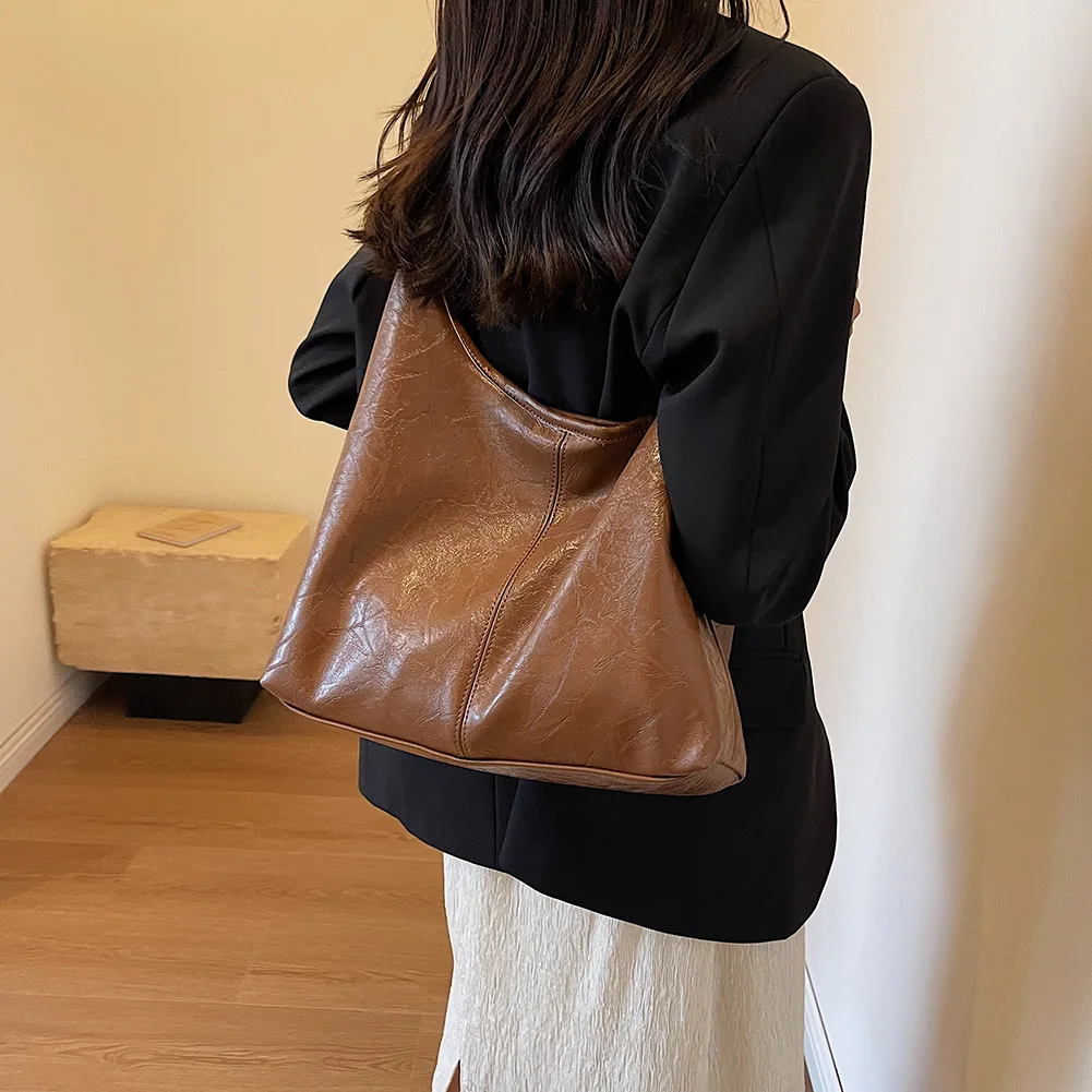 

Женская кожаная сумка через плечо, универсальная сумка-хобо и клатч, повседневный комплект из 2 сумок: сумка через плечо и сумка-тоут, сумка-хобо, сумка для покупок