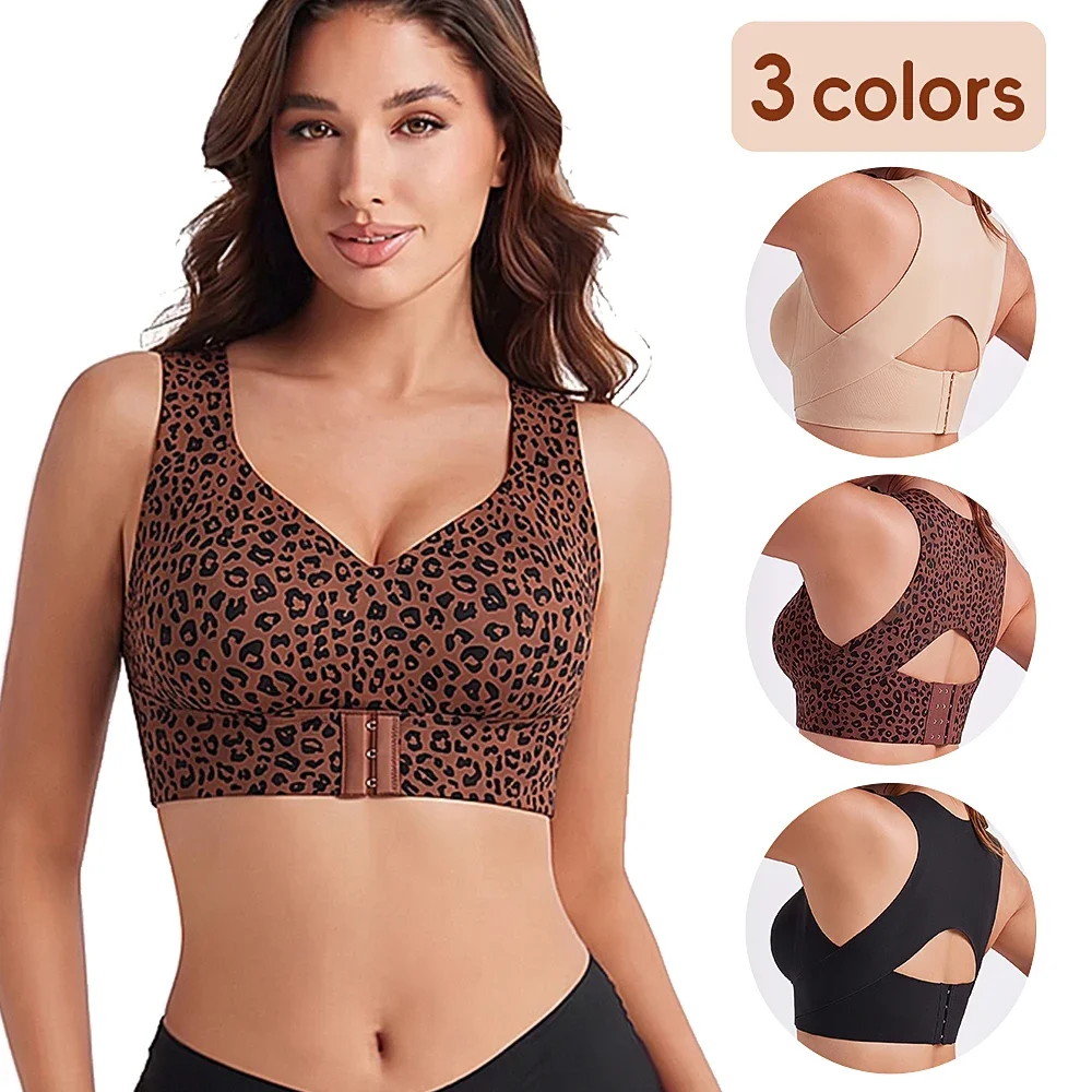 Women's Jelly Sports Bra Full Cup Breathable Posture Correcting Anti-Sagging Lifting Soft Support Yoga Daily Underwear