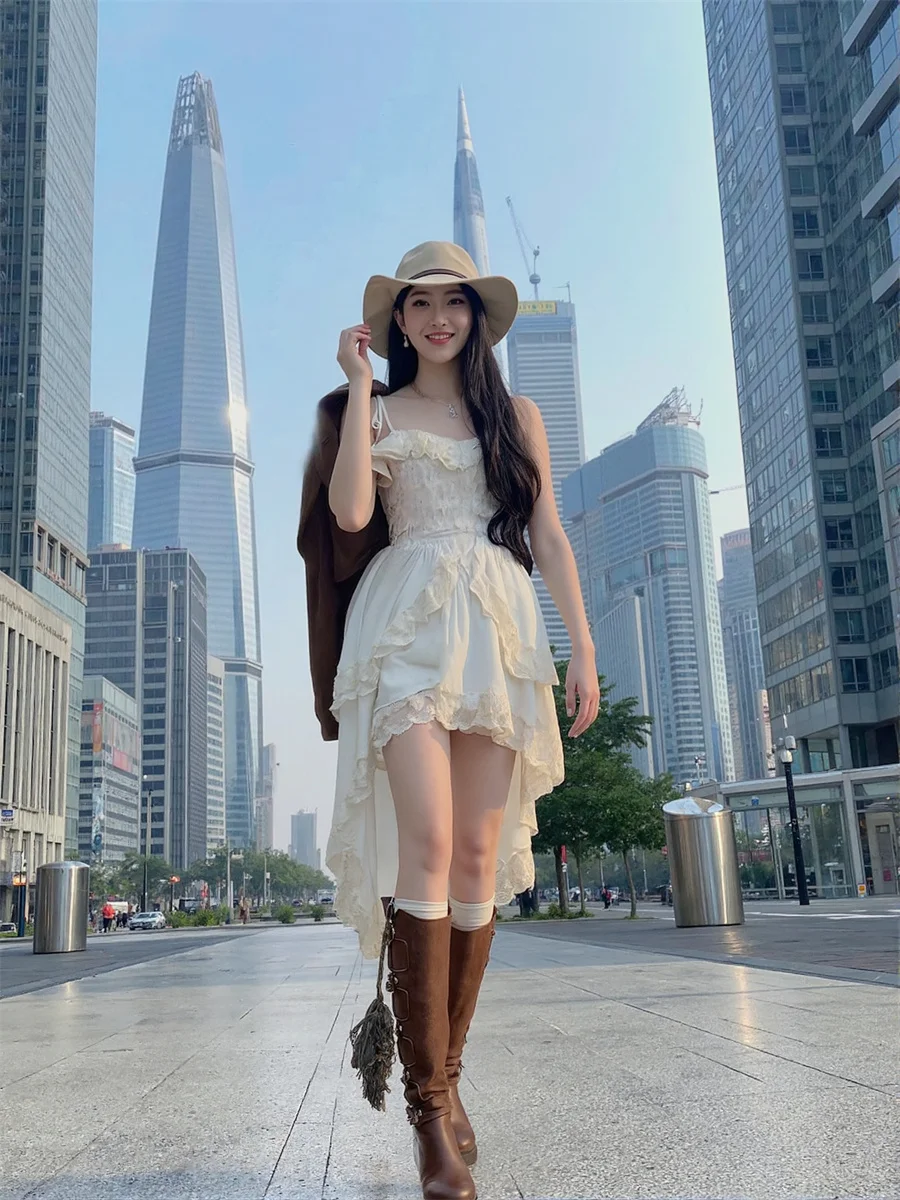 Vestido feminino apliques branco verão babados borda império cintura pura listrado poliéster recorte magro noite curto sexy clubwear