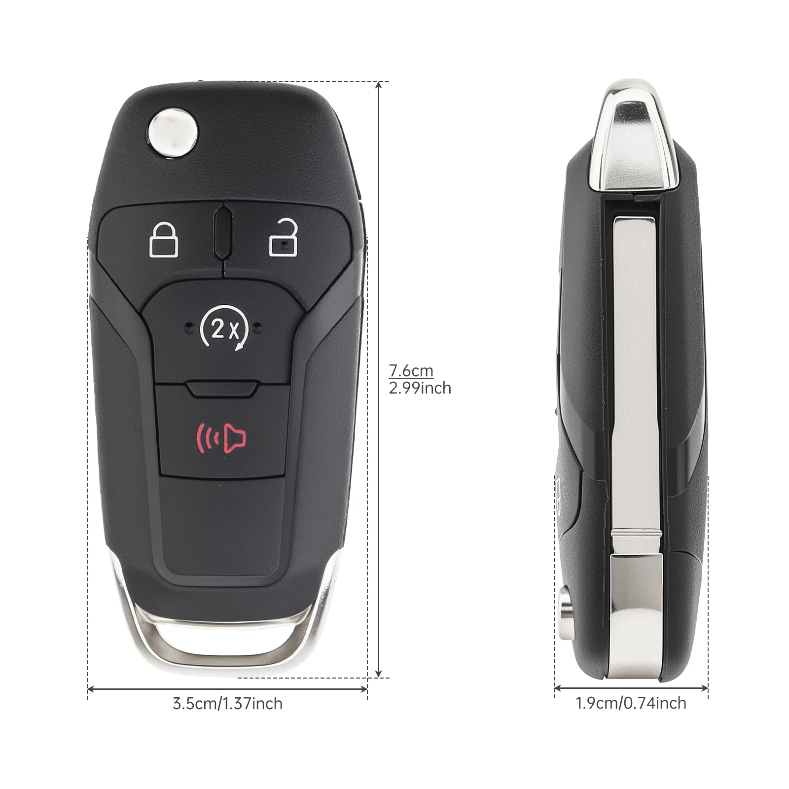 4 أزرار سيارة مفتاح بعيد فوب قذيفة صالح لفورد F150 N5F-A08TDA 5923694 للطي الوجه مفتاح تحكم عن بعد قذيفة غطاء #6