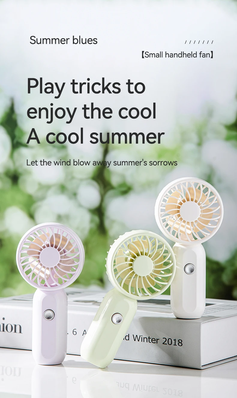 

MEET SUN Portable Handheld Mini Fan USB Rechargeable Silent Cooling Fan Small Size Handy Fan for Personal Cooling