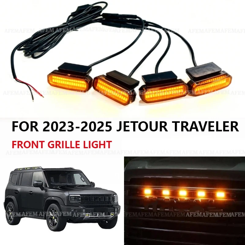 FOR 2023-2025 JETOUR TRAVELER Front Grille Lights Running Warning Light Vehicle Specific Warning Daytime Running LED Grille