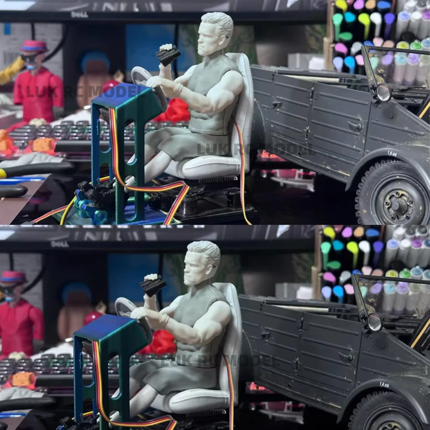 Big Beard RC-Fahrer, unbemalt, unmontierter KIT, DIY-Teile für 1:14, 1:16, RC-Hydrauliklader, 1:10 Crawler Truck, Traktor, Anhänger, Spielzeug