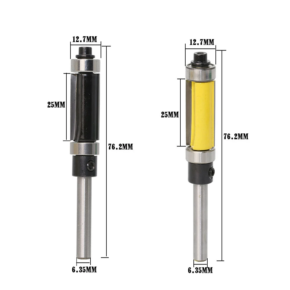 1/4 "haste nivelada guarnição roteador bit cortador de madeira com rolamento para modelo de madeira padrão carboneto fresa ferramenta de fresagem para trabalhar madeira