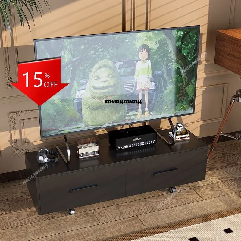 R134 Medieval removable TV cabinet Small apartment solid wood multi-layer board Living room storage cabinet TV bracket
