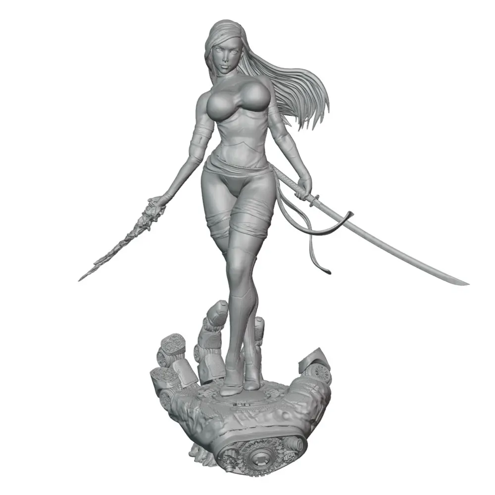 1/24/12/6 Sexy Girl Resin Model Kit: Psylocke (Sword-Wielding Warrior), 3D-Printed Grey Figure Statue,Unpainted, Unassembled