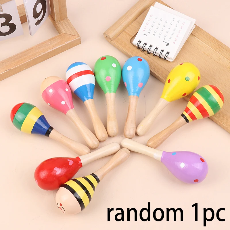 Montessori Wooden Toys Baby Sand Hammer Early Education Music Development Instrument Puzzle Games Toys For Children 1 2 3 Years