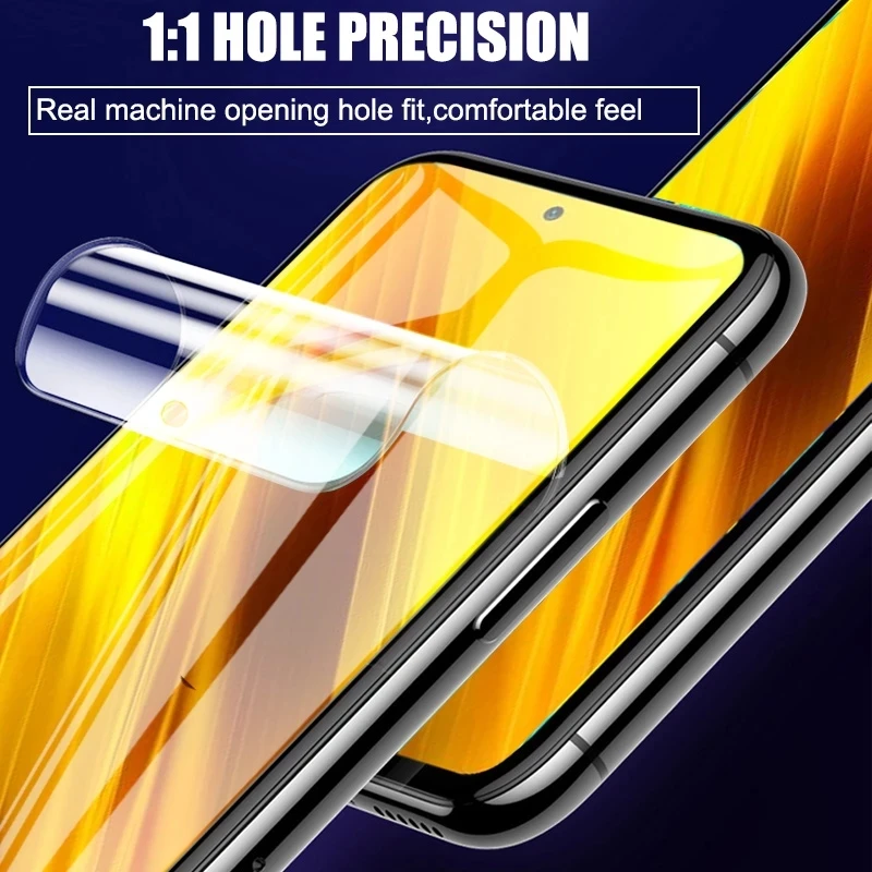 3PCS Hydrogel Film Für Xiaomi Poco F3 F4 X3 NFC X4 GT X5 F5 M3 M4 M5S M6 5G pro Volle Abdeckung Screen Protector – Detail 6