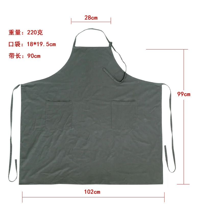 مريلة قطن قابلة للتنفس للرجال مريلة مقهى كبيرة الحجم على شكل زهرة خفيفة الوزن مريلة مطبخ لتصفيف الشعر مريلة حديقة وزرة H1