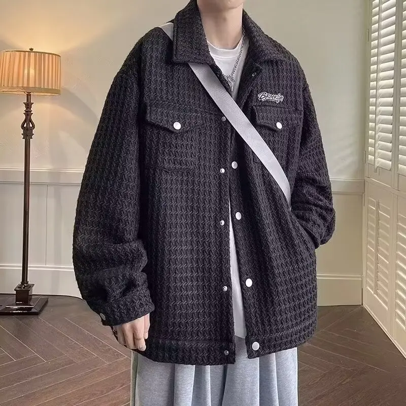 

Твидовый мужской Jaet Baseball Sle Верхняя одежда Весна Осень Большой размер Повседневная модная полиэфирная ткань Молодежная мускулитура