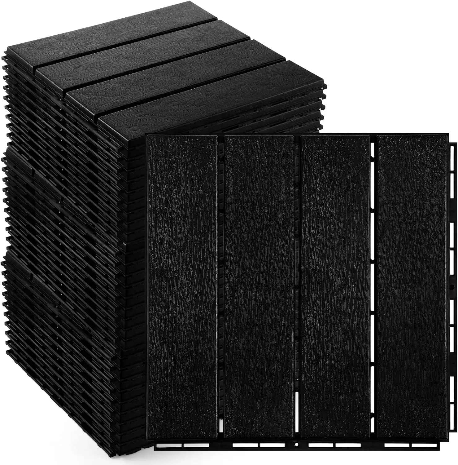 

Treela 48 Pcs Plastic Interlocking Deck Tiles 12 X 12 Inch Patio Deck Tiles Waterproof Outdoor Flooring Composite Decking