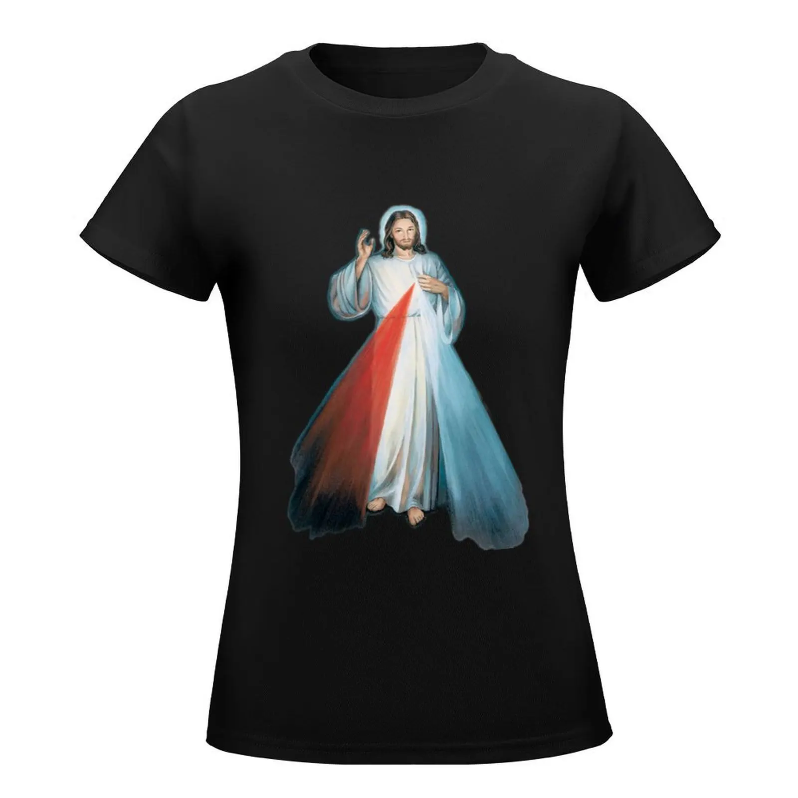 Divine Mercy T-Shirt anime clothes oversized Blouse summer clothes cute t-shirts for Women