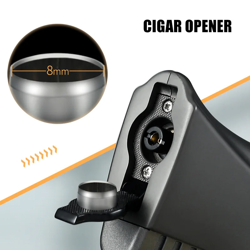 Picture 4: JOBON Three Blue Flame Torch Lighter Bottom Cigar Cutter Design 360° Inverted Use Cigar Lighter