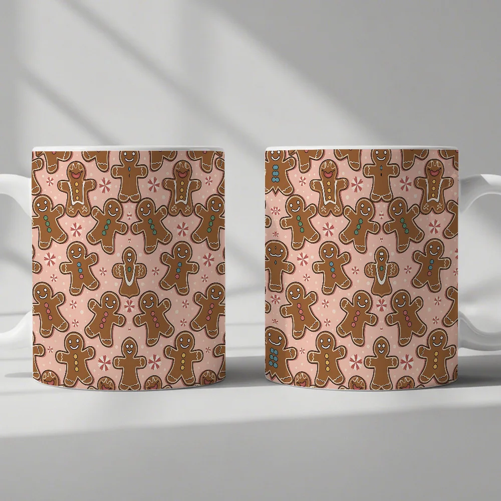 1pc Gingerbread for Man Pattern Coffee Mug, Festive Style Coffee Cup, Ideal Christmas Gift for Family Friends Colleagues, Perfect for Home Office Use During Holiday Season