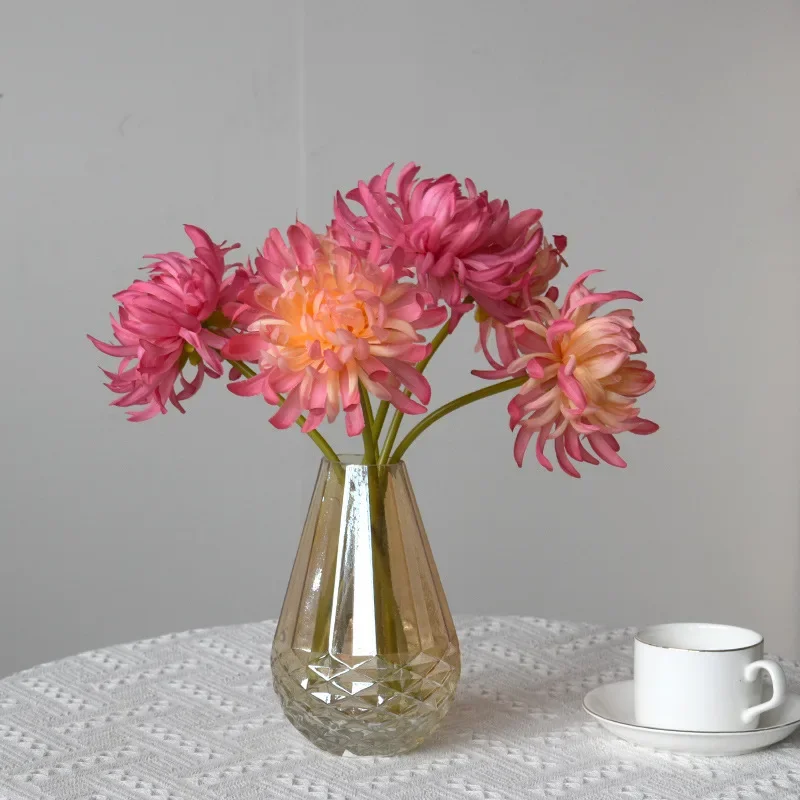 15/20 Stück Simulierte Krabbenklauen-Chrysanthemen Seiden-Gelbe Blumen Künstliche Chrysanthemenzweige Kunstblumen Hoteldekoration – Detail 22