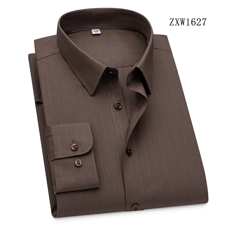 Easy Care 4XL Bamboo Fiber Work White Shirt Men's Long Sleeve Casual Anti-Wrinkle Men Shirt Long Sleeve Slim Fit Camisa Social