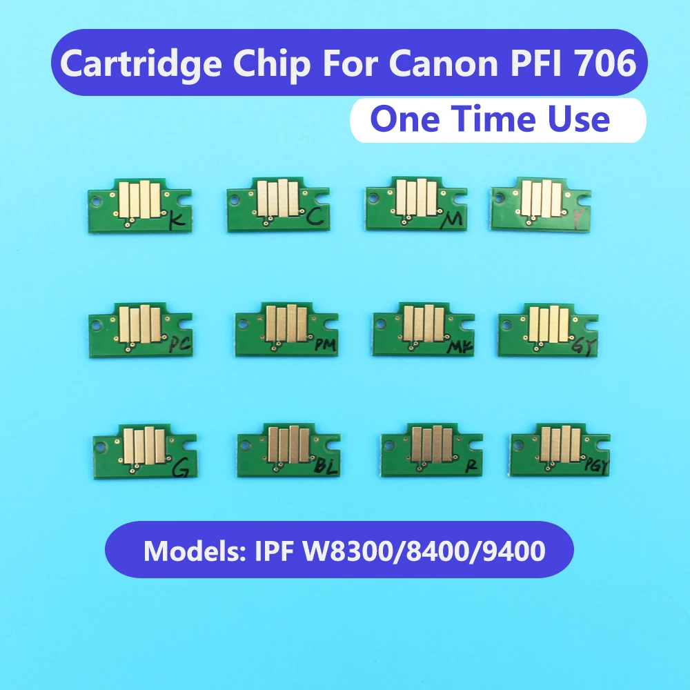 PFI 706 PFI-706 Ink Cartridge Chip For Canon IPF8400 IPF8410 IPF-8400 IPF9400 IPF-9400 IPF-8410 printer PFI706 Cartridge chip